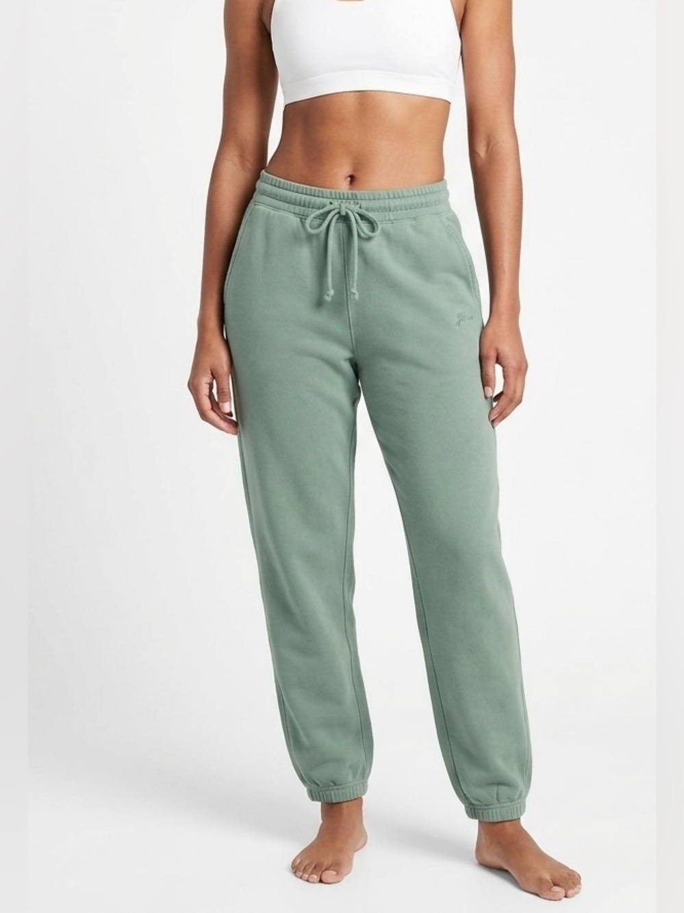 J.Crew University Terry Sage Green Sweatpants L Elevated Casual Sporty Prep